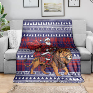 Kenya Christmas Santa Lion Blanket Maasai Shuka Inspired Red Check