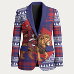 Kenya Christmas Santa Lion Blazer Maasai Shuka Inspired Red Check