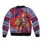 Kenya Christmas Santa Lion Bomber Jacket Maasai Shuka Inspired Red Check