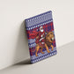 Kenya Christmas Santa Lion Canvas Wall Art Maasai Shuka Inspired Red Check