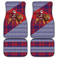 Kenya Christmas Santa Lion Car Mats Maasai Shuka Inspired Red Check