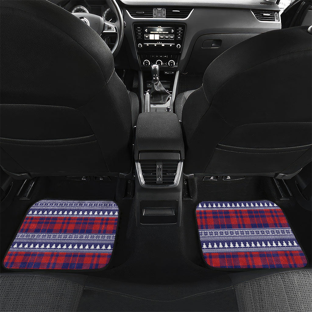 Kenya Christmas Santa Lion Car Mats Maasai Shuka Inspired Red Check