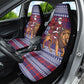 Kenya Christmas Santa Lion Car Seat Cover Maasai Shuka Inspired Red Check