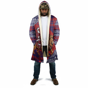Kenya Christmas Santa Lion Cloak Maasai Shuka Inspired Red Check