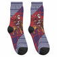 Kenya Christmas Santa Lion Crew Socks Maasai Shuka Inspired Red Check