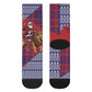 Kenya Christmas Santa Lion Crew Socks Maasai Shuka Inspired Red Check