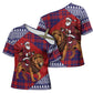 Kenya Christmas Santa Lion Cross Shoulder Shirt Maasai Shuka Inspired Red Check