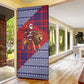Kenya Christmas Santa Lion Door Cover Maasai Shuka Inspired Red Check