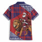 Kenya Christmas Santa Lion Hawaiian Shirt Maasai Shuka Inspired Red Check