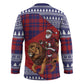 Kenya Christmas Santa Lion Hockey Jersey Maasai Shuka Inspired Red Check