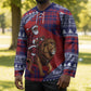 Kenya Christmas Santa Lion Hockey Jersey Maasai Shuka Inspired Red Check