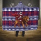 Kenya Christmas Santa Lion Hooded Blanket Maasai Shuka Inspired Red Check