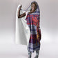 Kenya Christmas Santa Lion Hooded Blanket Maasai Shuka Inspired Red Check