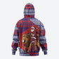Kenya Christmas Santa Lion Hoodie Maasai Shuka Inspired Red Check