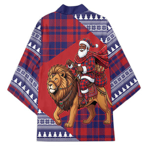Kenya Christmas Santa Lion Kimono Maasai Shuka Inspired Red Check