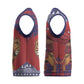 Kenya Christmas Santa Lion Christmas Knitted V-Neck Vest Maasai Shuka Inspired Red Check