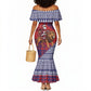 Kenya Christmas Santa Lion Mermaid Dress Maasai Shuka Inspired Red Check
