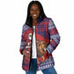 Kenya Christmas Santa Lion Padded Jacket Maasai Shuka Inspired Red Check