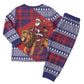 Kenya Christmas Santa Lion Christmas Pajama Set Maasai Shuka Inspired Red Check