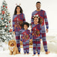 Kenya Christmas Santa Lion Christmas Pajama Set Maasai Shuka Inspired Red Check