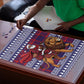 Kenya Christmas Santa Lion Puzzle Maasai Shuka Inspired Red Check