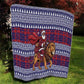 Kenya Christmas Santa Lion Quilt Maasai Shuka Inspired Red Check