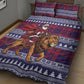 Kenya Christmas Santa Lion Quilt Bed Set Maasai Shuka Inspired Red Check