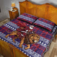 Kenya Christmas Santa Lion Quilt Bed Set Maasai Shuka Inspired Red Check