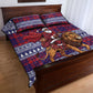 Kenya Christmas Santa Lion Quilt Bed Set Maasai Shuka Inspired Red Check