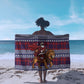 Kenya Christmas Santa Lion Sarong Maasai Shuka Inspired Red Check