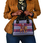 Kenya Christmas Santa Lion Shoulder Handbag Maasai Shuka Inspired Red Check