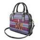 Kenya Christmas Santa Lion Shoulder Handbag Maasai Shuka Inspired Red Check