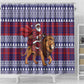 Kenya Christmas Santa Lion Shower Curtain Maasai Shuka Inspired Red Check
