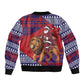 Kenya Christmas Santa Lion Sleeve Zip Bomber Jacket Maasai Shuka Inspired Red Check