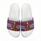 Kenya Christmas Santa Lion Slide Sandals Maasai Shuka Inspired Red Check
