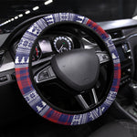 Kenya Christmas Santa Lion Steering Wheel Cover Maasai Shuka Inspired Red Check