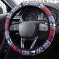 Kenya Christmas Santa Lion Steering Wheel Cover Maasai Shuka Inspired Red Check