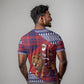 Kenya Christmas Santa Lion T shirt Maasai Shuka Inspired Red Check