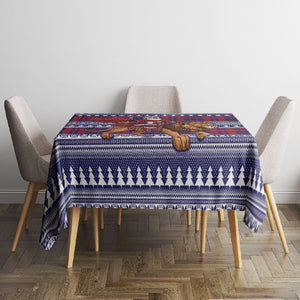 Kenya Christmas Santa Lion Tablecloth Maasai Shuka Inspired Red Check