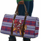 Kenya Christmas Santa Lion Travel Bag Maasai Shuka Inspired Red Check