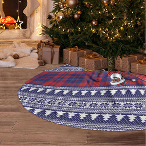 Kenya Christmas Santa Lion Tree Skirt Maasai Shuka Inspired Red Check