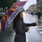 Kenya Christmas Santa Lion Umbrella Maasai Shuka Inspired Red Check