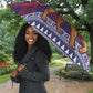 Kenya Christmas Santa Lion Umbrella Maasai Shuka Inspired Red Check