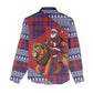 Kenya Christmas Santa Lion Women Casual Shirt Maasai Shuka Inspired Red Check