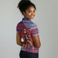 Kenya Christmas Santa Lion Women Polo Shirt Maasai Shuka Inspired Red Check
