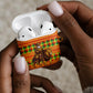 Senegal Christmas Santa Lion AirPods Case Thioub Traditional Woven Textile Motif