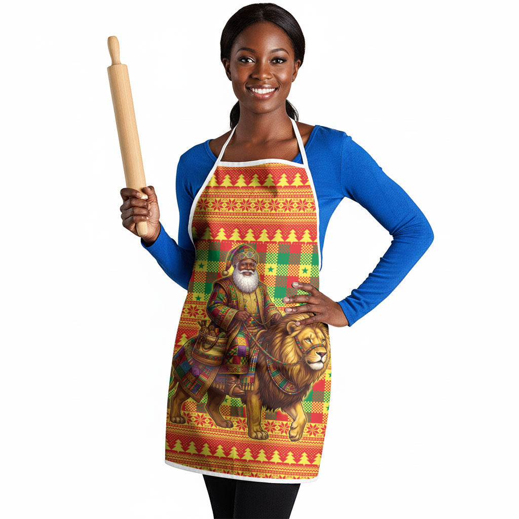 Senegal Christmas Santa Lion Apron Thioub Traditional Woven Textile Motif