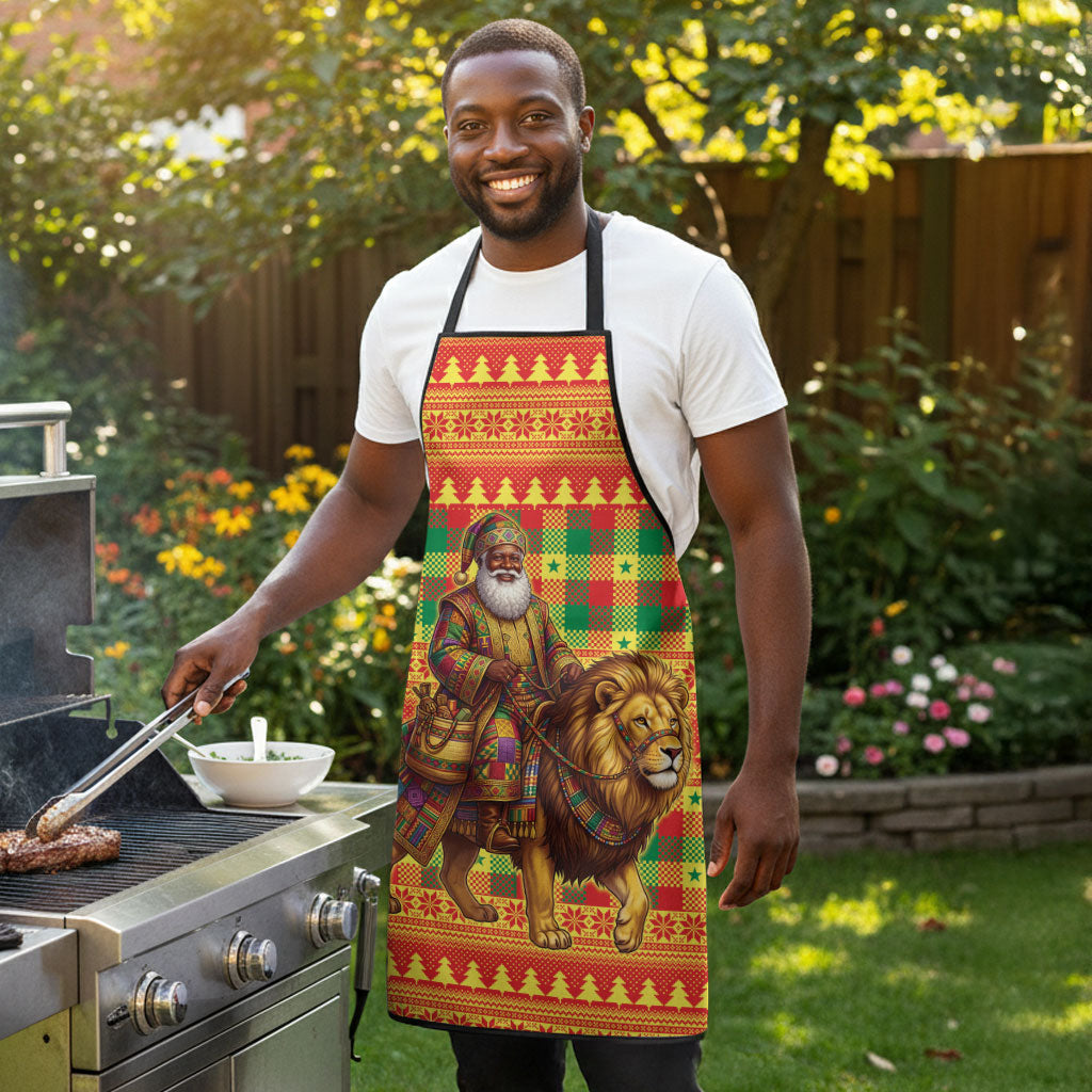 Senegal Christmas Santa Lion Apron Thioub Traditional Woven Textile Motif