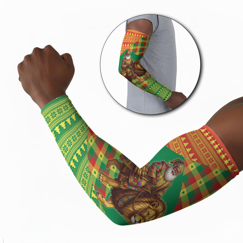 Senegal Christmas Santa Lion Arm Sleeves Thioub Traditional Woven Textile Motif