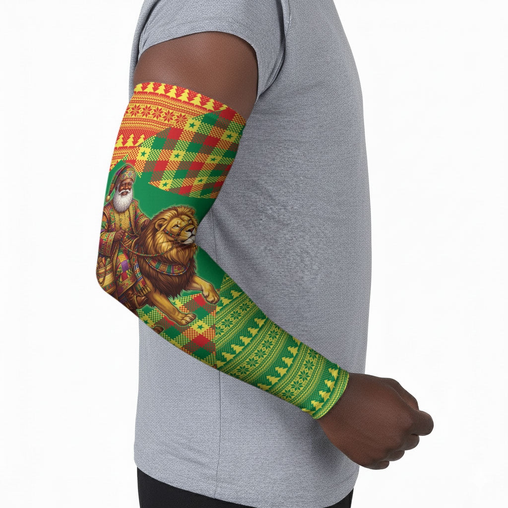 Senegal Christmas Santa Lion Arm Sleeves Thioub Traditional Woven Textile Motif